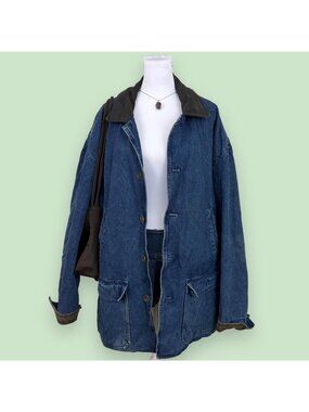 90s denim western chore coat barn jacket